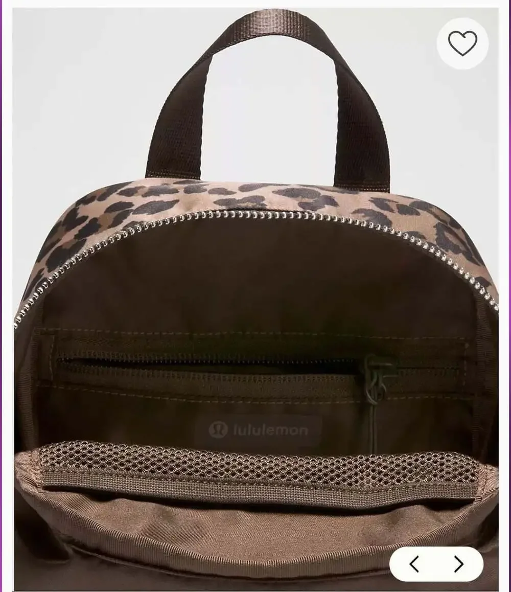 Lululemon Everywhere Backpack Mini 4L Metal Hardware True Leopard Multi/Oxford R